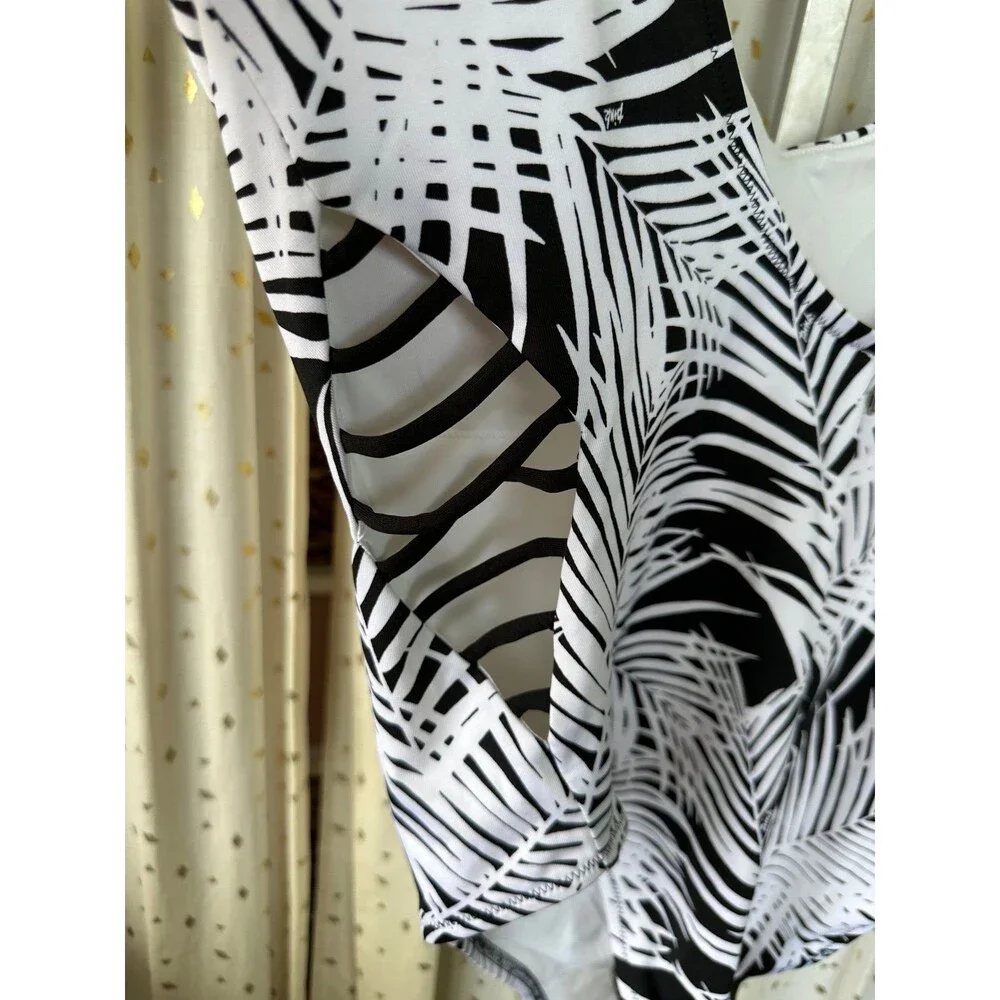 Victoria's Secret PINK Tropical Palm Side Cut Out Low Back One Piece Swimsuit XL